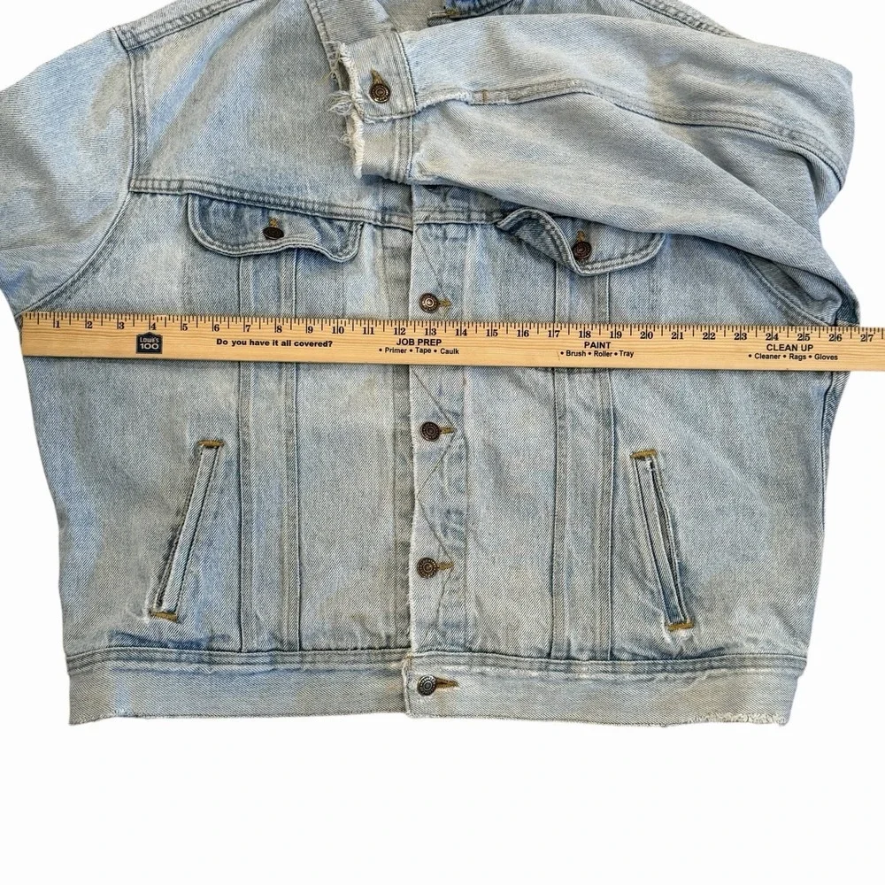 Vintage Lee Riders Trucker‎ Denim Jacket Thrashed Tag Size XL Distressed 80s 90s
